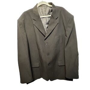 Eddie Domani Men's Classic Black Men's Suit Jacket Blazer 52R